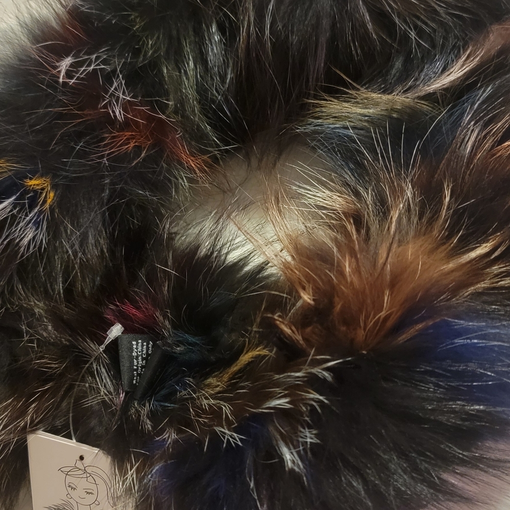 Surell Fox Fur Knit Neck Infinity Loop Scarf